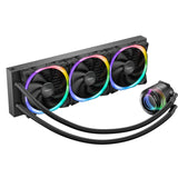 ANTEC Vortex 360 ARGB AiO Enfriador líquido de CPU, enchufe universal, radiador de 360 ​​mm, ventiladores de refrigeración PWM 2000 RPM Fusion ARGB, iluminación LED RGB direccionable con diseño de cabezal de bomba en espiral suspendido