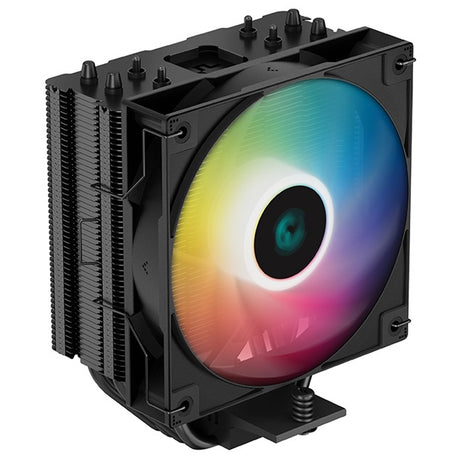 DeepCool AG400 Black ARGB V2 CPU Air Cooler, 120mm PWM Fan, 4 Direct Touch Heat Pipes, Addressable RGB, LGA1851/1700/1200, AM5/AM4 Compatible, High-Performance Single Tower Cooler