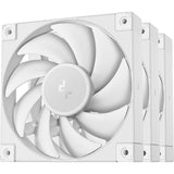 DeepCool FD12 120mm Case Fan 3-Pack, PWM Control, High Airflow, Low Noise, Hydro Bearing, White, Anti-Vibration Pads, 4-Pin Connector