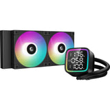 DeepCool LD 240 AIO Liquid CPU Cooler, Universal Socket, 240mm Radiator, PWM 2400RPM Cooling Fans, Addressable RGB LED Lighting, Fully Customizable Infinity Mirror Cap Design, Digital Display,