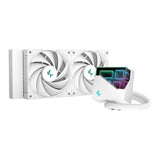 DeepCool LT520 WH Refroidisseur de processeur liquide tout-en-un, capuchon miroir Infinity, 2 ventilateurs PWM 120 mm, radiateur 240 mm, Intel/AMD