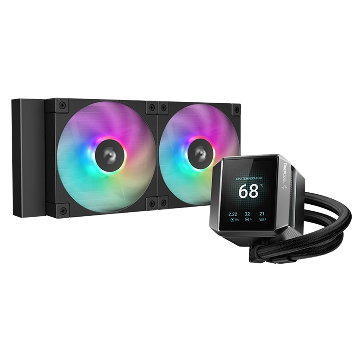 DeepCool Mystique 240 CPU Cooler, ARGB, Personalized Cooling with 2.8" TFT LCD Screen and Enhanced Pump Performance, 5 year warranty