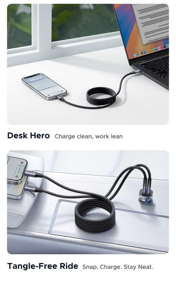 Ugreen 100W USB-C to USB-C Magnetic Charging Cable 1m