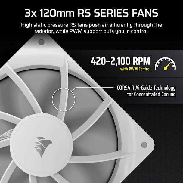 Corsair Nautilus 360 RS Processor All-in-one liquid cooler 12 cm White