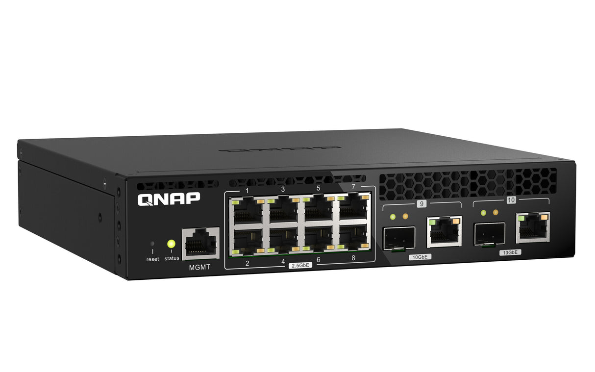 QNAP QSW-M2108R-2C network switch Managed L2 2.5G Ethernet (100/1000/2500) Power over Ethernet (PoE) Black