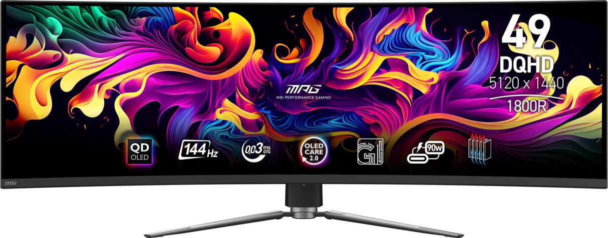 MSI MPG 491CQP QD-OLED computer monitor 124.5 cm (49") 5120 x 1440 pixels DQHD QDOLED Black