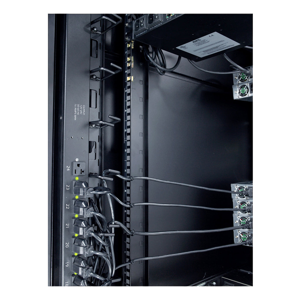 APC NetShelter Cable Management, Vertical Cable Manager, Cable Rings, Set of 8, Black, 55 mm x 766 mm x 85 mm
