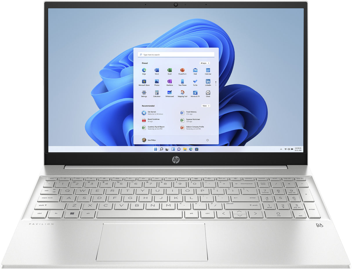 HP Pavilion 15-eh1029na AMD Ryzen™ 5 5500U Laptop 39.6 cm (15.6") Full HD 8 GB DDR4-SDRAM 512 GB SSD Wi-Fi 5 (802.11ac) Windows 11 Home Silver
