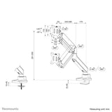 Neomounts DS70-450WH1 Monitor arm 17-42" - gas spring - Topfix - 180°-stop