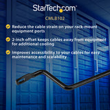 StarTech.com Horizontal Cable Lacing Bars with 2 in. Offset for Racks - 10 Pack