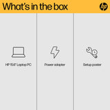 HP 15-fc0057na AMD Ryzen™ 5 7520U Laptop 39.6 cm (15.6") Full HD 8 GB LPDDR5-SDRAM 512 GB SSD Wi-Fi 6 (802.11ax) Windows 11 Home Black