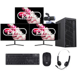 DC Business Intel Elite Bundle – Intel Core Ultra 9 285K | 64GB DDR5 | 2TB NVMe | Mouse+Keyboard | 3 Monitors | Headset | Webcam | Wi-Fi | Office 2024 Pro