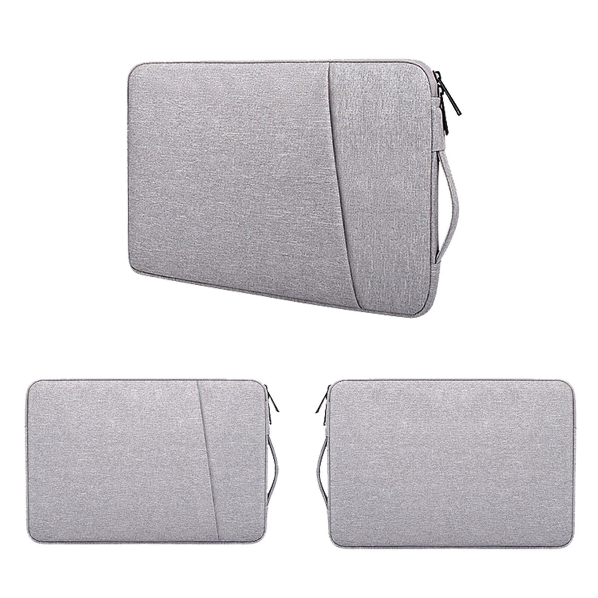 PREVO 14 Inch Laptop Sleeve, Side Pocket, Cushioned Lining, Light Grey
