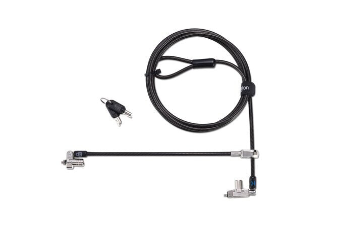 Kensington Slim N17 2.0 Keyed Dual Head Laptop Lock for Wedge-Shaped Slots
