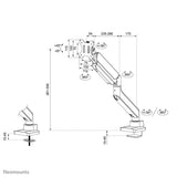 Neomounts DS70PLUS-450WH1 Monitor arm 17-49" - gas spring - Topfix - 180°-stop