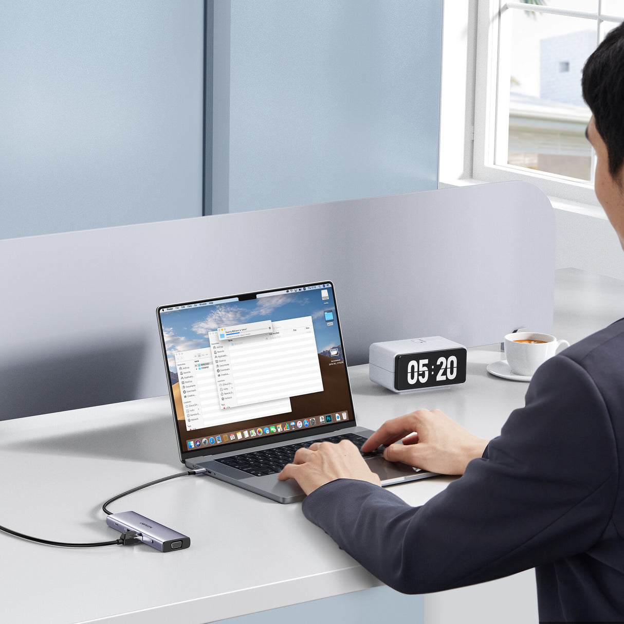 Ugreen Revodok USB-C 6-IN-1 Hub met 4K HDMI USB Type-C 10000 Mbit/s