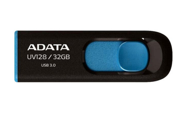 ADATA DashDrive UV128 128GB USB flash drive USB Type-A 3.2 Gen 1 (3.1 Gen 1) Black, Blue