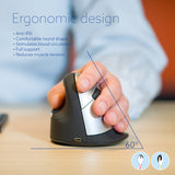 R-Go Tools Ergonomic mouse R-Go HE Break with break software, large (hand size ≥ 185 mm), left-handed, Bluetooth, black