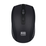Evo Labs WM-757UK Ensemble combiné clavier et souris sans fil, avec support intégré pour tablette/mobile/smartphone, clavier Qwerty UK pleine taille 2,4 GHz avec souris sans fil, idéal pour la maison/bureau, noir