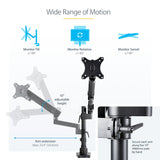 StarTech.com Desk Mount Monitor Arm with 2x USB 3.0 Ports, Full Motion Single Monitor Mount, up to 34" (17.6lb/8kg) VESA Display, Clamp/Grommet Mount, Mechanical Spring