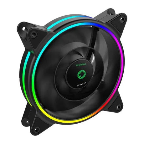 GameMax Razor 12cm PWM Rainbow ARGB Dual Ring Case Fan Hydro
