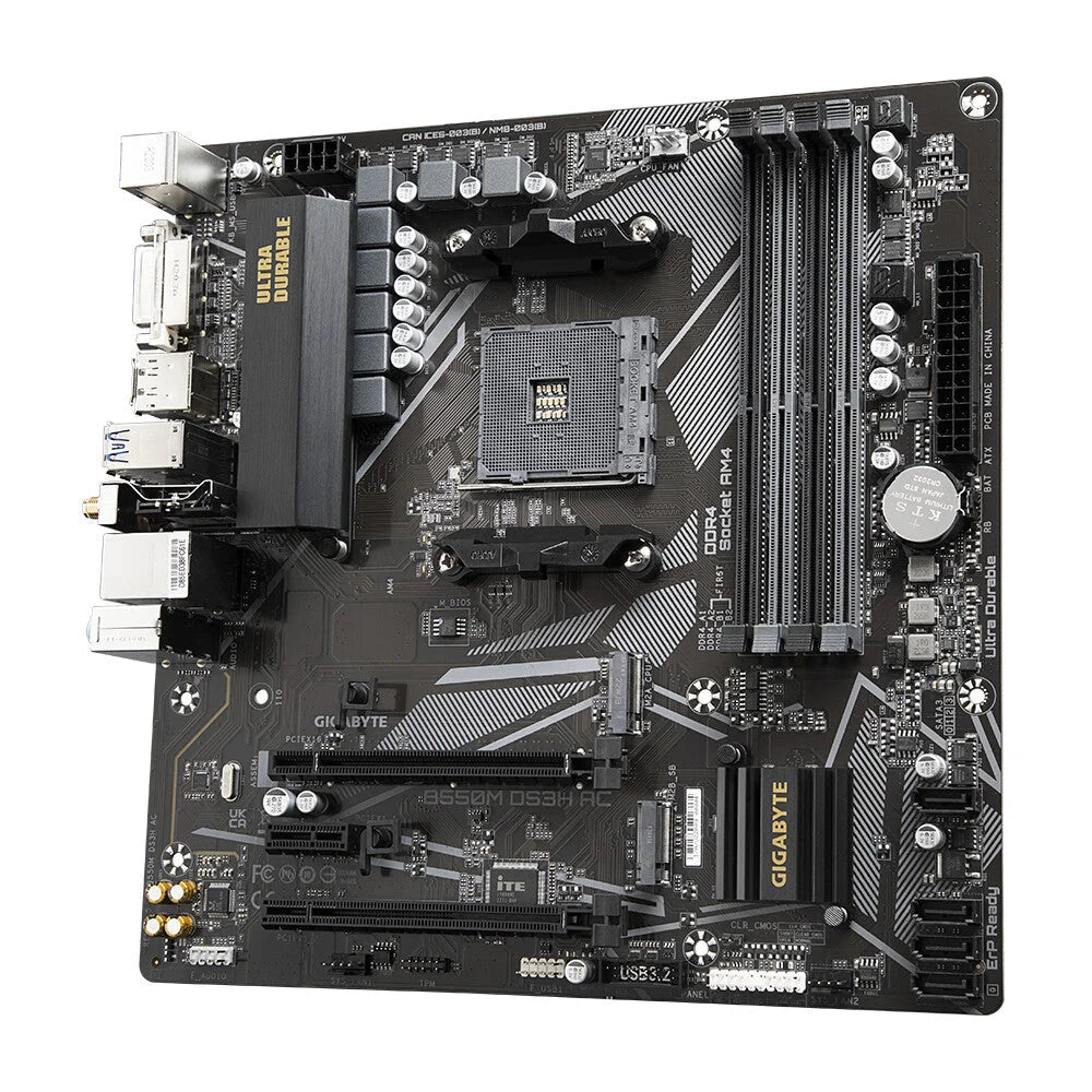 Gigabyte B550M DS3H AC Motherboard - Supports AMD Ryzen