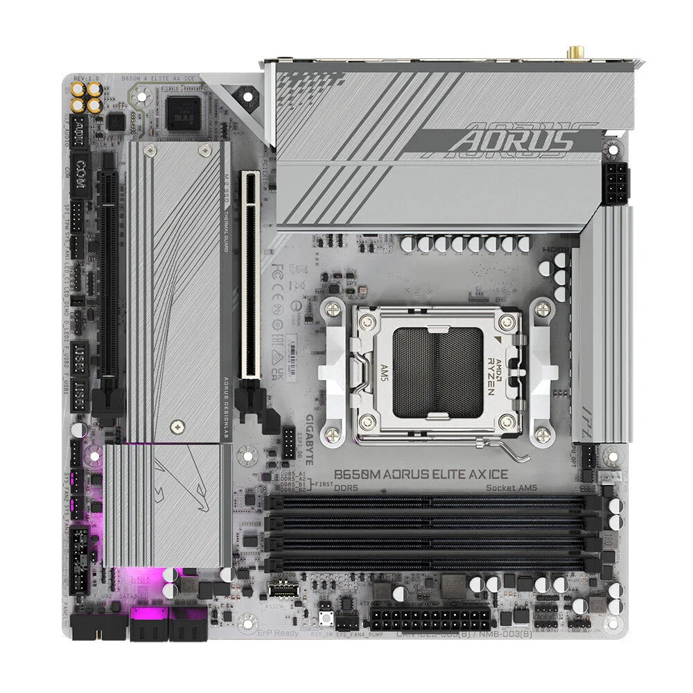 Gigabyte B650M AORUS ELITE AX ICE Motherboard - Supports