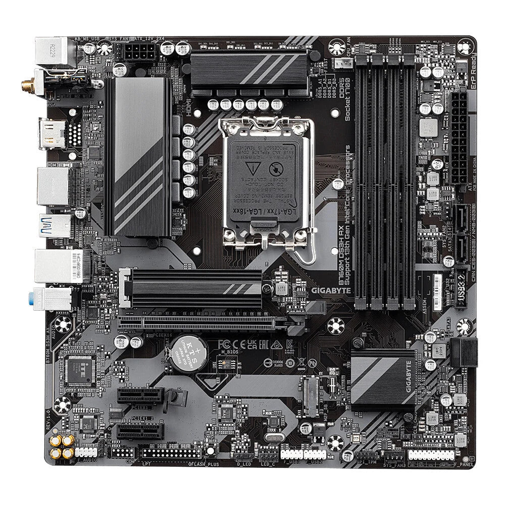 Gigabyte B760M DS3H AX Motherboard - Supports Intel Core