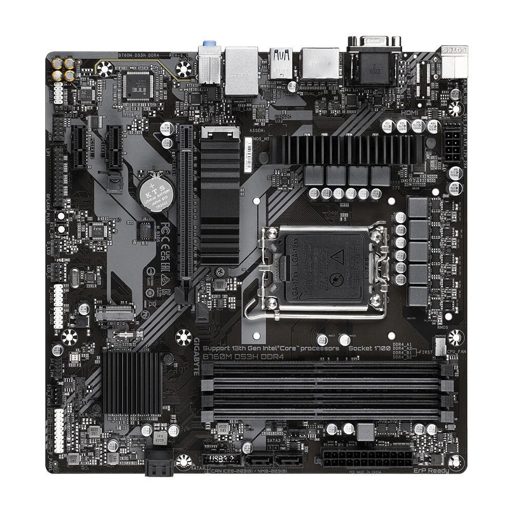 Gigabyte B760M DS3H DDR4 Motherboard - Supports Intel Core