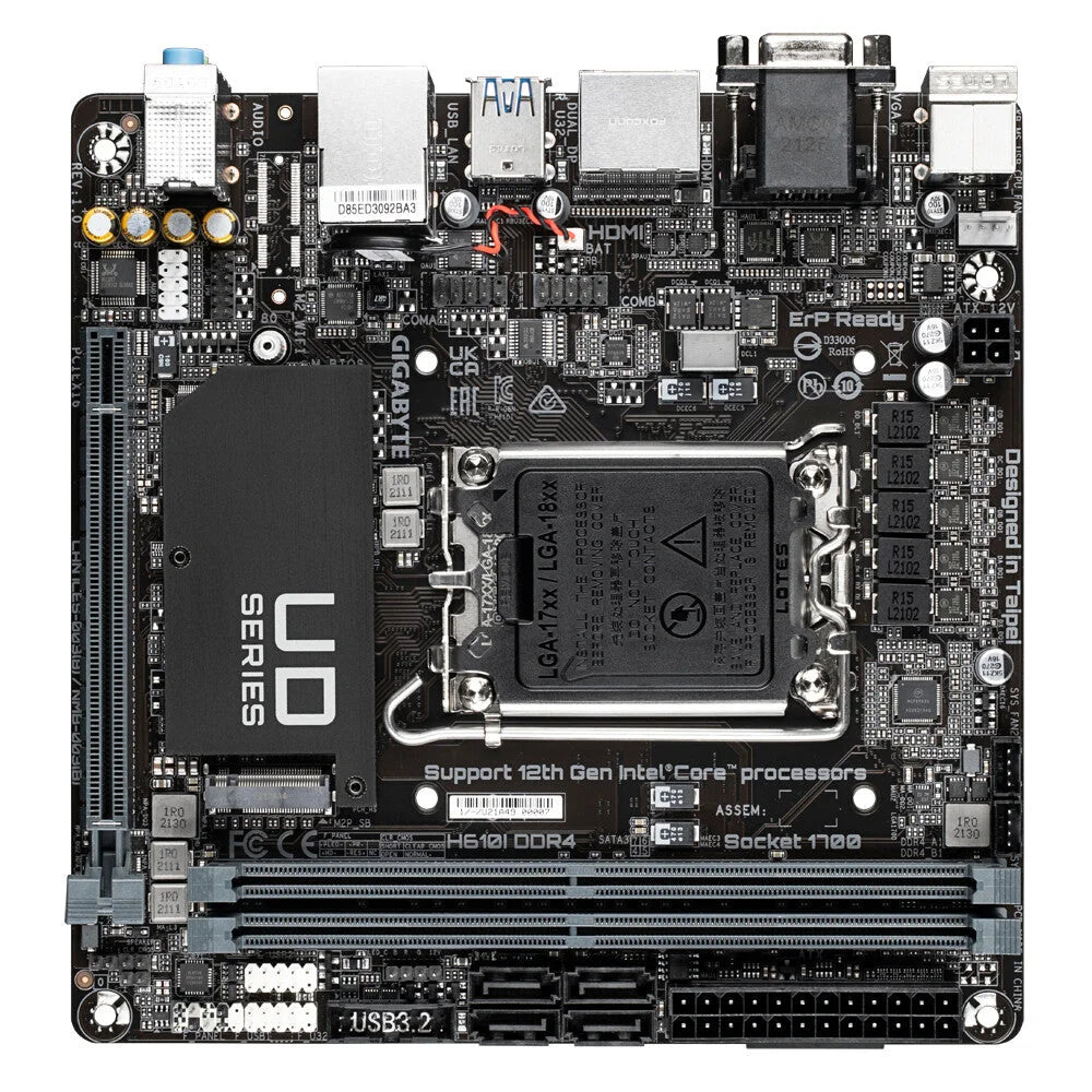 Gigabyte H610I DDR4 Motherboard - Supports Intel Core 14th