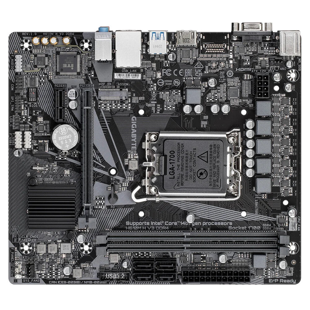 Gigabyte H610M H V3 DDR4 Motherboard - Supports Intel Core
