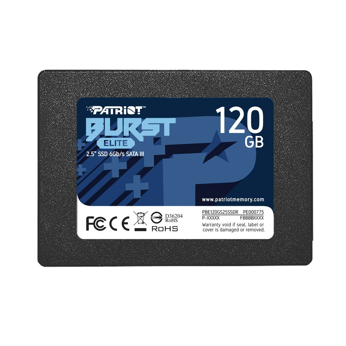 Patriot Elite (PBE120GS25SSDR) 120GB 2.5 Inch SSD, Sata 3 Interface, Read 450MB/s, Write 320MB/s,3 Year Warranty