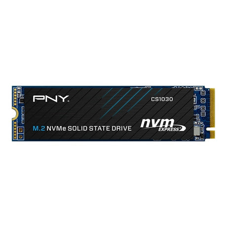 PNY (M280CS1030-500-RB) CS1030 M.2 NVMe 500GB SSD, PCIe Gen3 x4, Sequential Read of up to 2,000 MB/s and Write of up to 1,100 MB/s