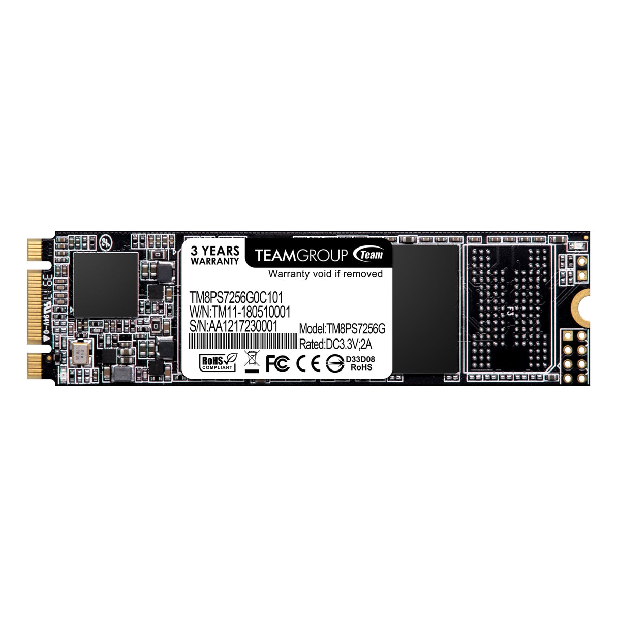 Team MS30 (TM8PS7256G0C101) 256GB, M.2 Sata Interface, PCIe Gen3, Read 550MB/s, Write 470MB/s, 3 Year Warranty