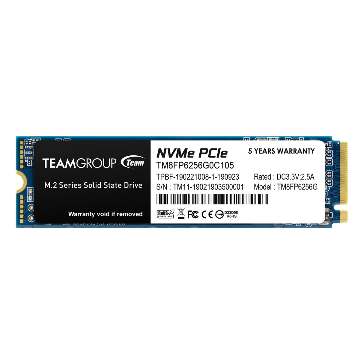 Disque SSD M.2 PCIE NVMe Team MP33 de 256 Go