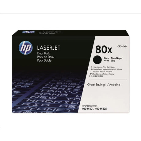 HP 80X Black Dual Pack Toner Cartridges - CF280XD - Printer
