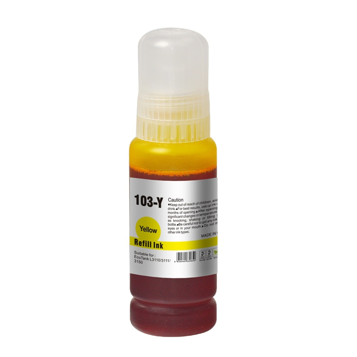 InkLab 103 Epson Compatible EcoTank Yellow ink bottle