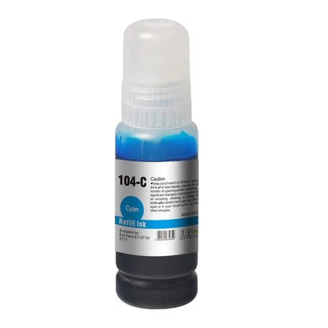 InkLab 104 Epson Compatible EcoTank Cyan Ink Bottle - Inks