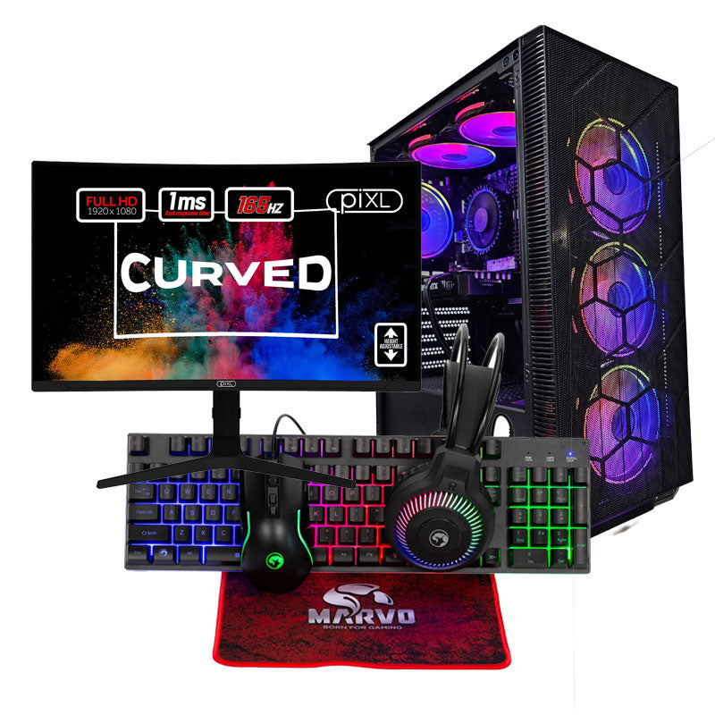 DCG Nitro - i5 12400F, 16GB DDR4, RTX 4060 8GB, 500GB SSD, 27" 165Hz Monitor Gaming PC Bundle