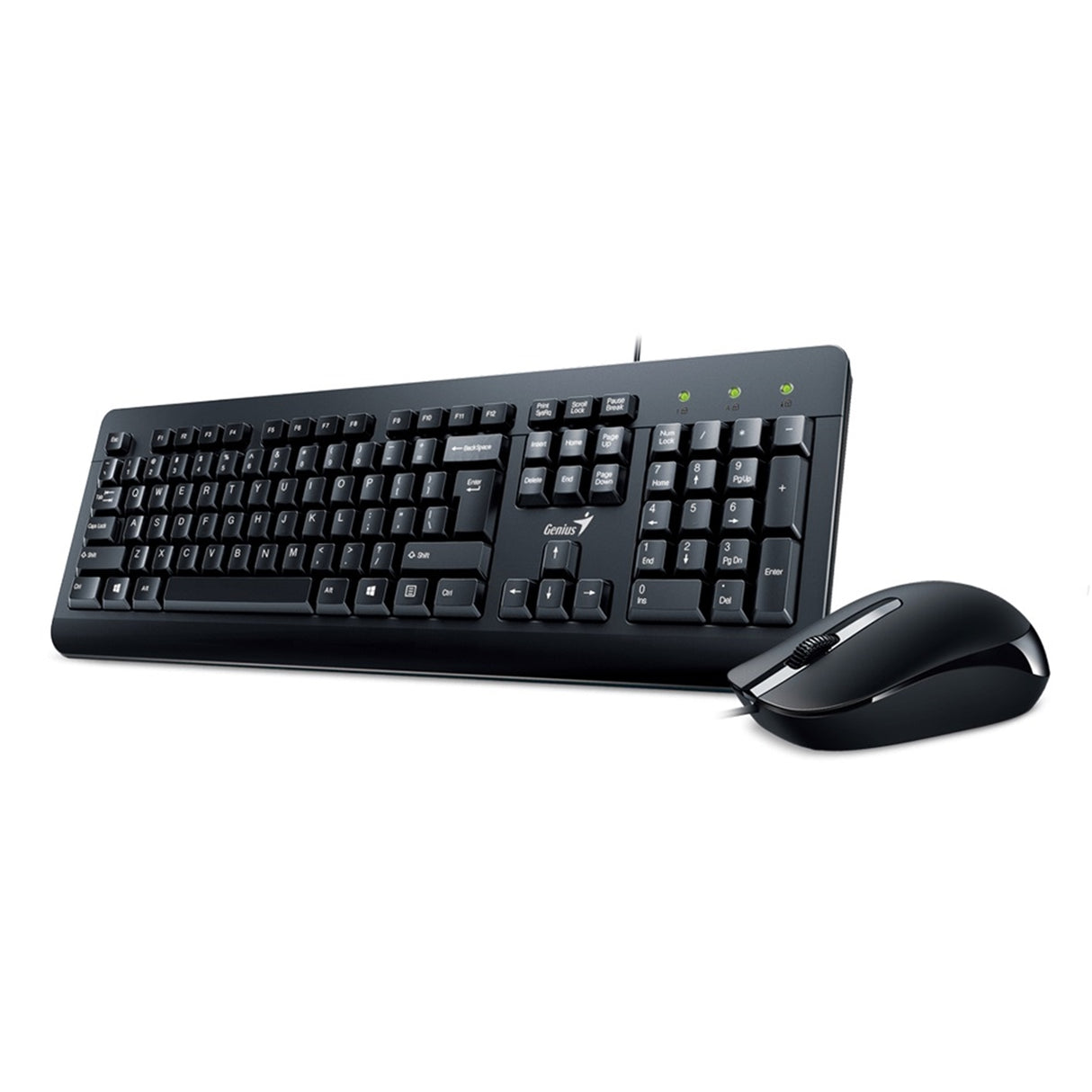 Genius KM-160 Wired Keyboard and Mouse Combo Set, USB Plug and Play, Spill resistant, Full Size UK Layout with Low Profile Keys and Optical Sensor Mouse, 1000dpi, Ergonomic design for Home or Office