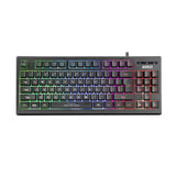 Marvo Scorpion K607 Teclado para juegos con diseño 80% TKL, multimedia, USB 2.0, anti-ghosting completo, diseño compacto ergonómico, retroiluminación LED de 3 colores con brillo ajustable, negro