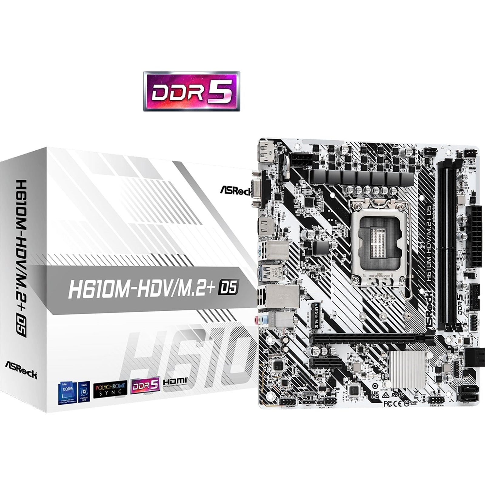 ASRock マザーボード H610M-HDV/M.2 Intel H610 シリーズ CPU (LGA1700) 対応 H610 Micr ASRock マザーボード H610M-HDV⁄M.2 Intel H610 シリーズ 第12世代 CPU