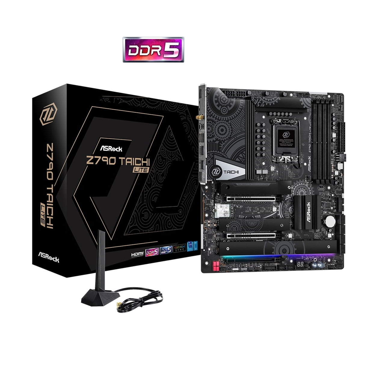 ASRock Z790 Taichi Lite Intel 1700 Socket Motherboard, E-ATX, 4x DDR5 Slots, 6x M.2 Sockets, 2x USB-C Port, Fitted I/O Shield, 2.5GbE LAN, Wi-Fi 6E, 1x HDMI Port / 2x Thunderbolt