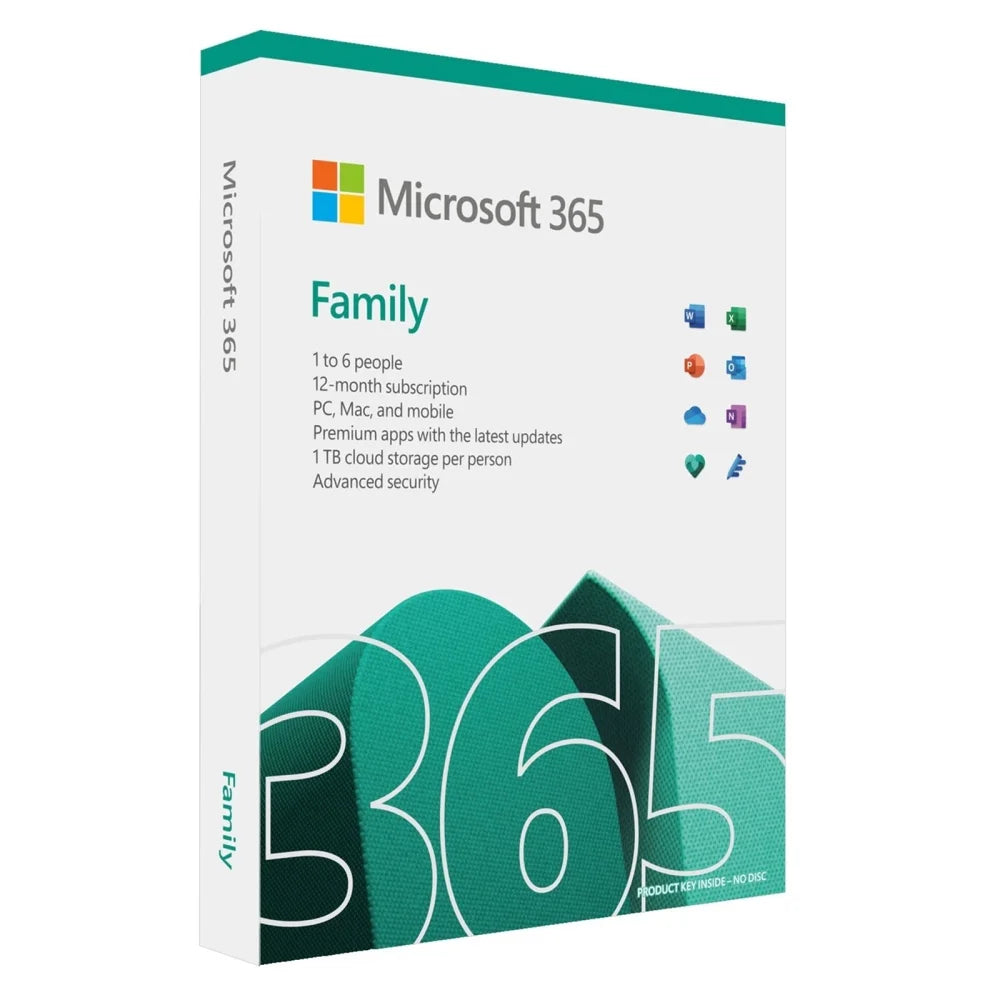 Microsoft 365 Family Medialess 1 Year Subscription 6 Users -