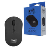 Evo Labs BTM-001 Souris Bluetooth, suivi optique 800 DPI, pleine taille, 3 boutons avec molette de défilement, design ambidextre, noir mat