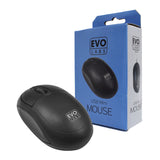 Evo Labs MO-001 Mini souris filaire USB Plug and Play, suivi optique 800 DPI, 3 boutons avec molette de défilement, design ambidextre pour PC/Mac/ordinateur portable, noir mat