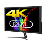 piXL CM28GU1 Monitor UHD de 28 pulgadas, 4K, pantalla ancha LED, 2160p, tiempo de respuesta de 5 ms, actualización de 60 Hz, puerto HDMI/Display, compatibilidad con 16,7 millones de colores, montaje VESA, acabado en negro