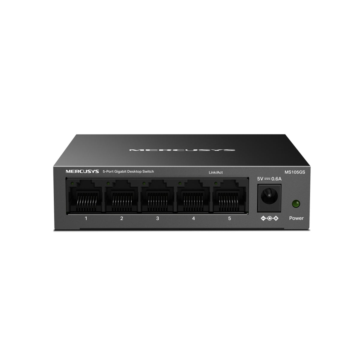 Mercusys (MS105GP) Conmutador de escritorio Gigabit de 5 puertos con PoE+ de 4 puertos, caja de acero