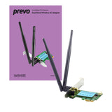 Prevo 1200mbps PCI-Express Dual Band Wireless AC Adapter with Detachable Antennas and Additional Low Profile Bracket
