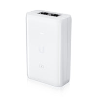 Ubiquiti U-POE-AT Instant 802.3at 48V 30W Power POE Injector, delivers up to 30W of PoE+, compatible with the U6 LR, U6 Pro, and other 802.3at PoE+ devices, surge and clamping protection, AC cable with earth ground